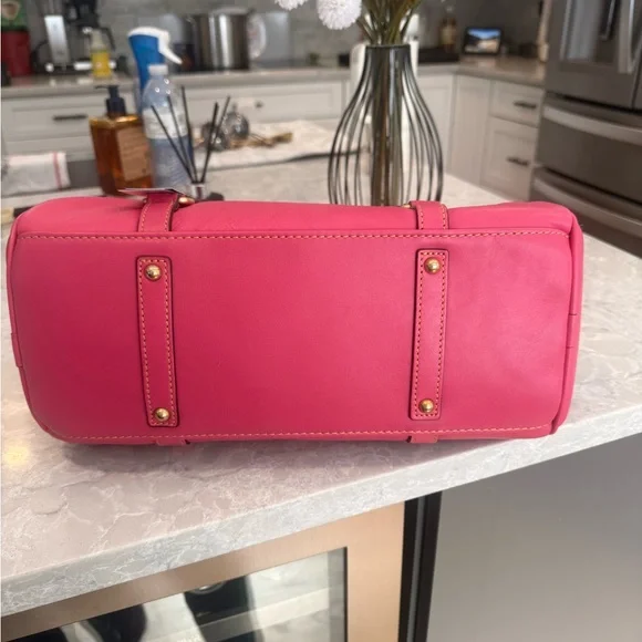 Dooney and Bourke large Florentine fuchsia satchel - Picture 6 of 13